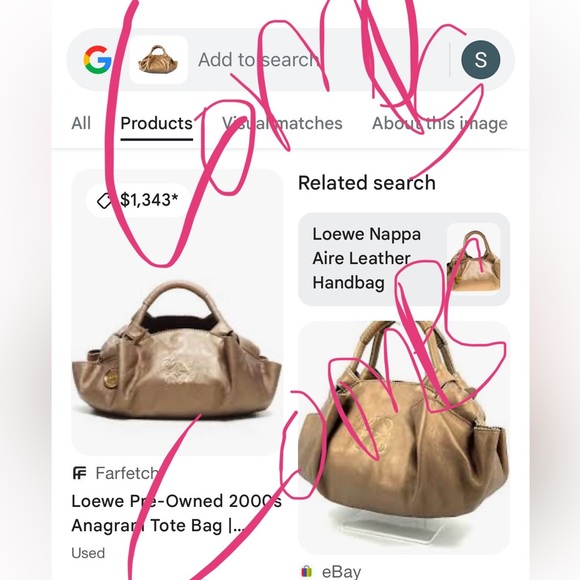 Loewe Napa Aire Cream Anagram Leather Handbag - Picture 6 of 16